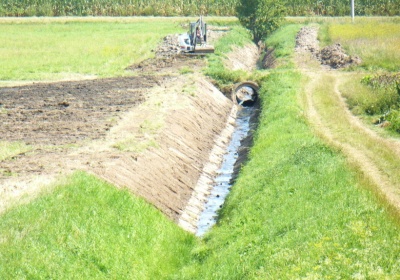 Úprava koryta potoka Obec Těmice